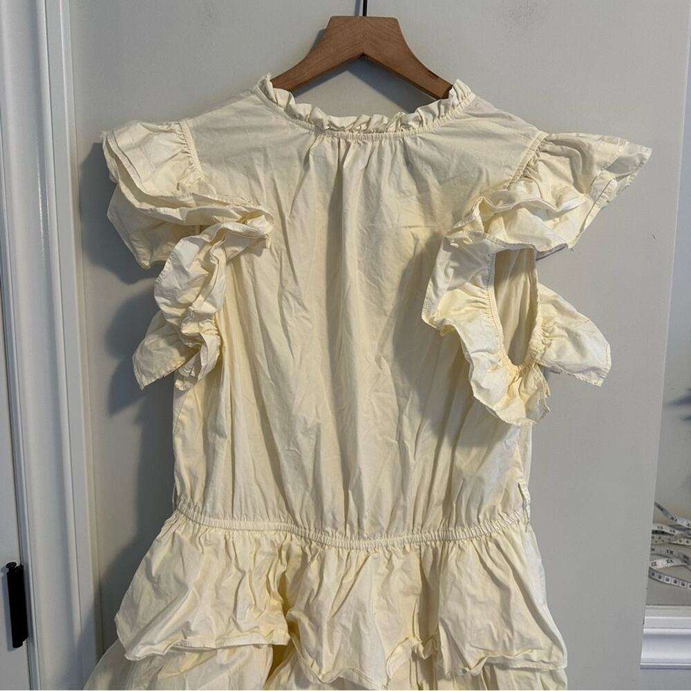 Ulla Johnson Cream Ruffled Tiered Cotton Mini Dress 10 - Picture 6 of 11